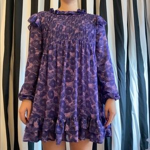 Free People These Dreams Mini Dress - Violet - S